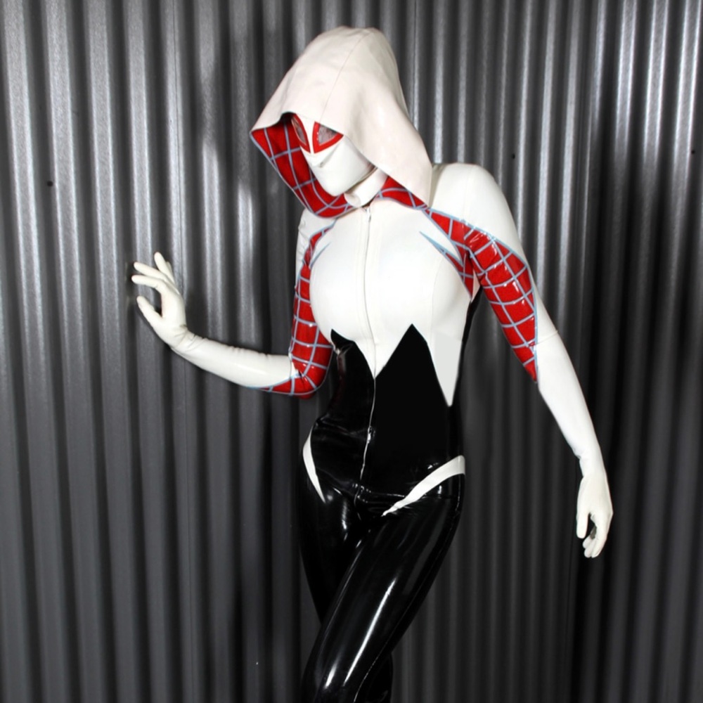 Latex catsuit cosplay spider Gwen ghost Gwen chlorinated XL